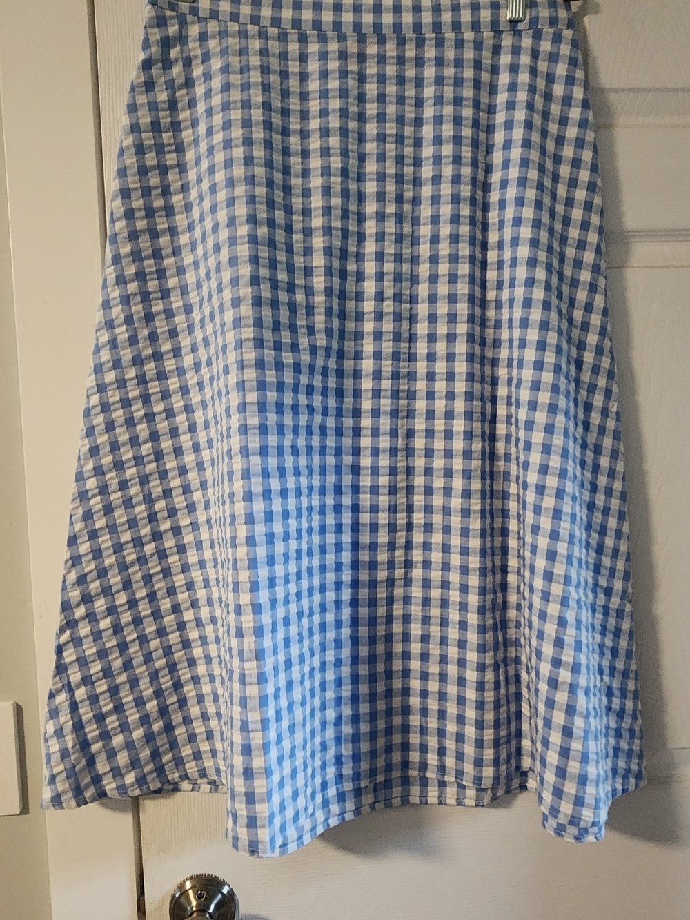 Isaac Mizrahi Blue and White Gingham Circle Skirt
